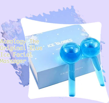 Blue ice globe facial massager
